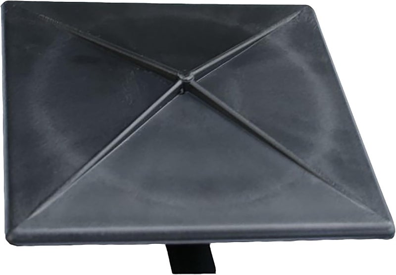 Deltech Manufacturing غطاء قمة عمود إضاءة مربع 5" - بلاستيك أسود - Image 1