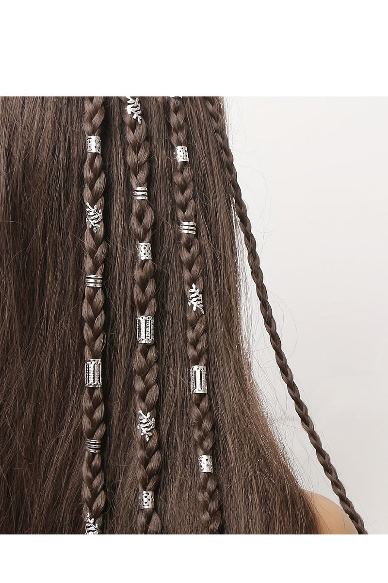 Dark Horse 40PCS Silver Simple Fashion Metal Hollow Braided Rings - Image 1