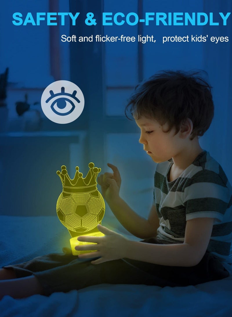 Captaintech Football 3D Illusion Lamp, Football Gifts for Boys Girls, 3D Night Light with 16 Colors Change Remote Control Decorative Desk Lamp Creative Birthday Gift Sports Fans Toys - Image 2