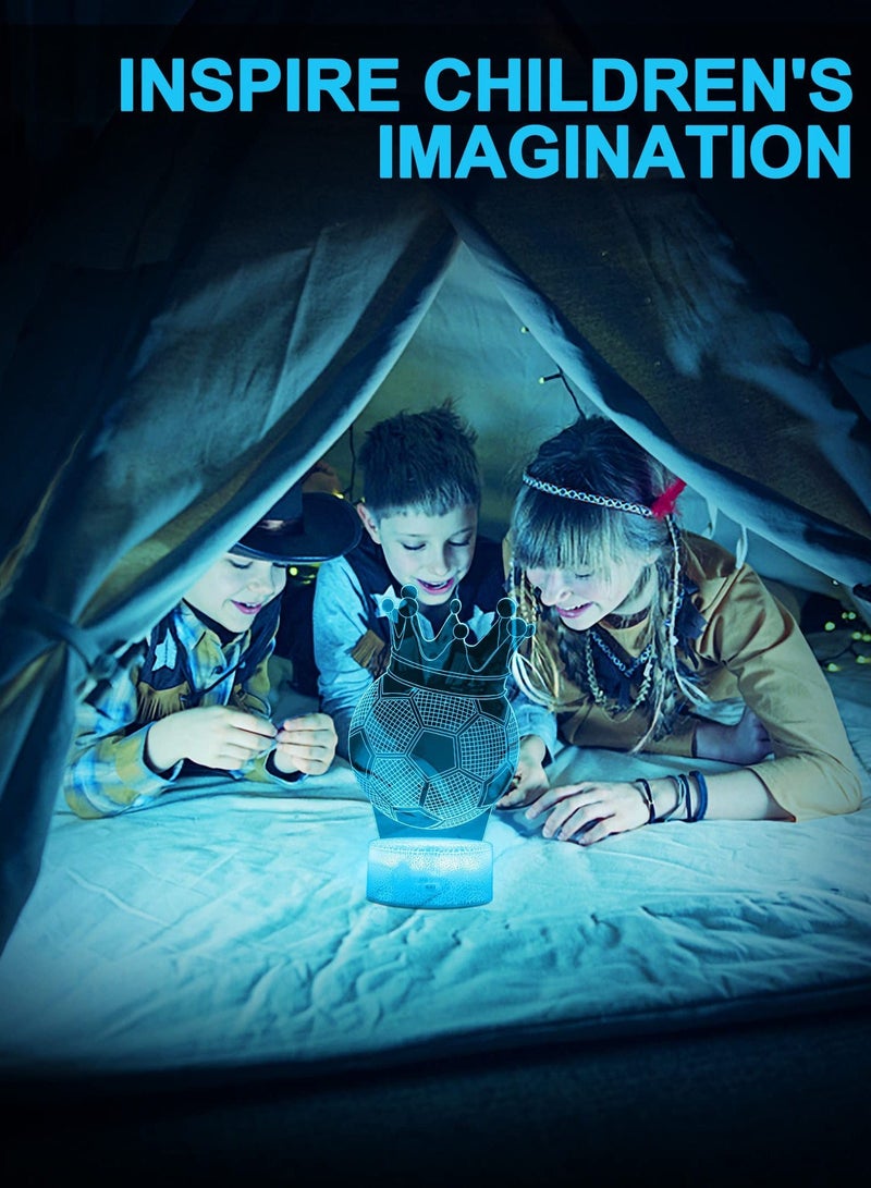 Captaintech Football 3D Illusion Lamp, Football Gifts for Boys Girls, 3D Night Light with 16 Colors Change Remote Control Decorative Desk Lamp Creative Birthday Gift Sports Fans Toys - Image 3