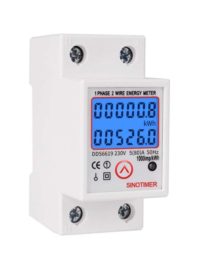 SINOTIMER DDS6619-526L-2 Can Reset Zero Backlight Display Single-phase Rail Electric Energy Meter - Image 2