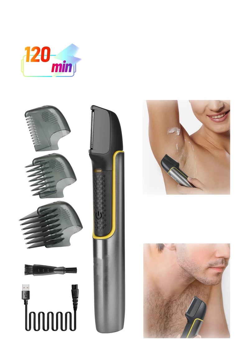 SYOSI Men's Body Hair Trimmer, Body Shavers for Mens Trimmer for Face and Body, Electric Trimmer Waterproof Beard Trimmer Cordless Body Groomer for Men Bikini Trimmer Women USB Rechargeable - Image 1