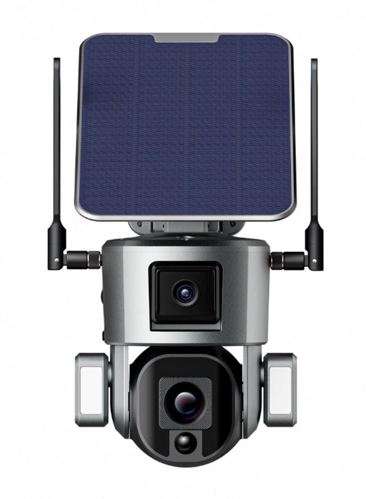 CRONY S5 Outdoor Solar Panel Security Camera, WIFI Supported, 8MP 4K Dual-Lens PTZ, 10x Zoom, 355° Panoramic Rotation, Solar/Battery Dual Power, IP66 Waterproof, Two-Way Audio, Supports Cloud & TF Card Storage (up to 256GB), No Wiring Required - Image 3