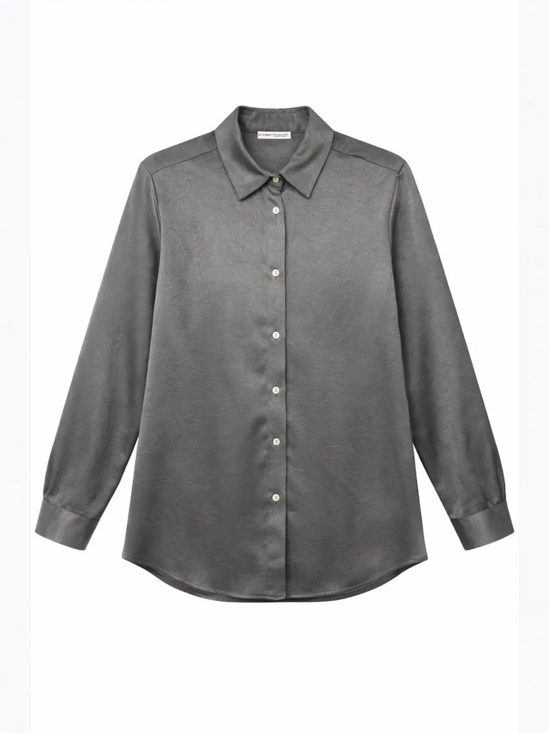 MIXRAY Regular Fit Satin Woven Button-Up Shirt - Image 1