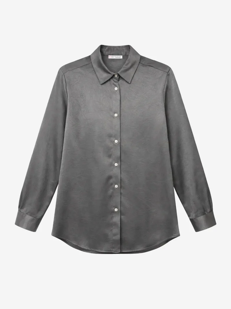 ميكسراي MIXRAY Regular Fit Satin Woven Button-Up Shirt
