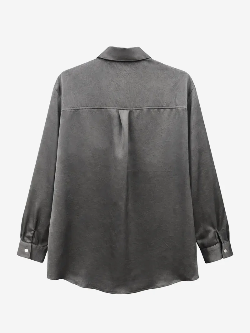 ميكسراي MIXRAY Regular Fit Satin Woven Button-Up Shirt