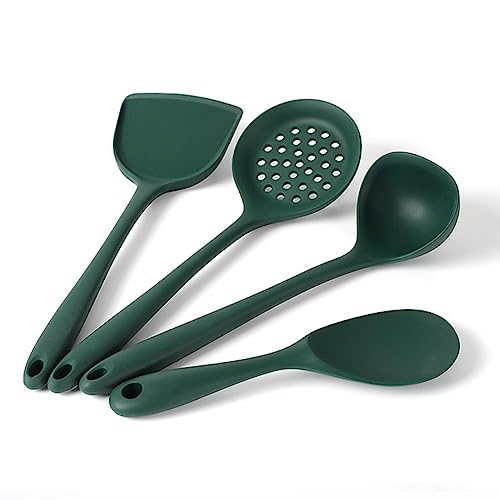 we3 Silicone Spatula Set of 4 Versatile Tools Cooking, Baking and Mixing Non-Stick & Heat Resistant(Green) - Image 1