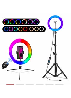 General E-commerce 12-inch RGB Lights 10-inch 26cm Fill Lights Beauty Lights Selfie Photography Lights Anchor Live Lights-Color:26cm Ring Light RGB + Gimbal + Hose Phone Clip +19cm Desktop Bracket + Bluetoo  - Image 2