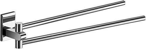 Nameeks Gedy Maine Polished Double Arm Swivel Towel Bar, Chrome, 14" - Image 2