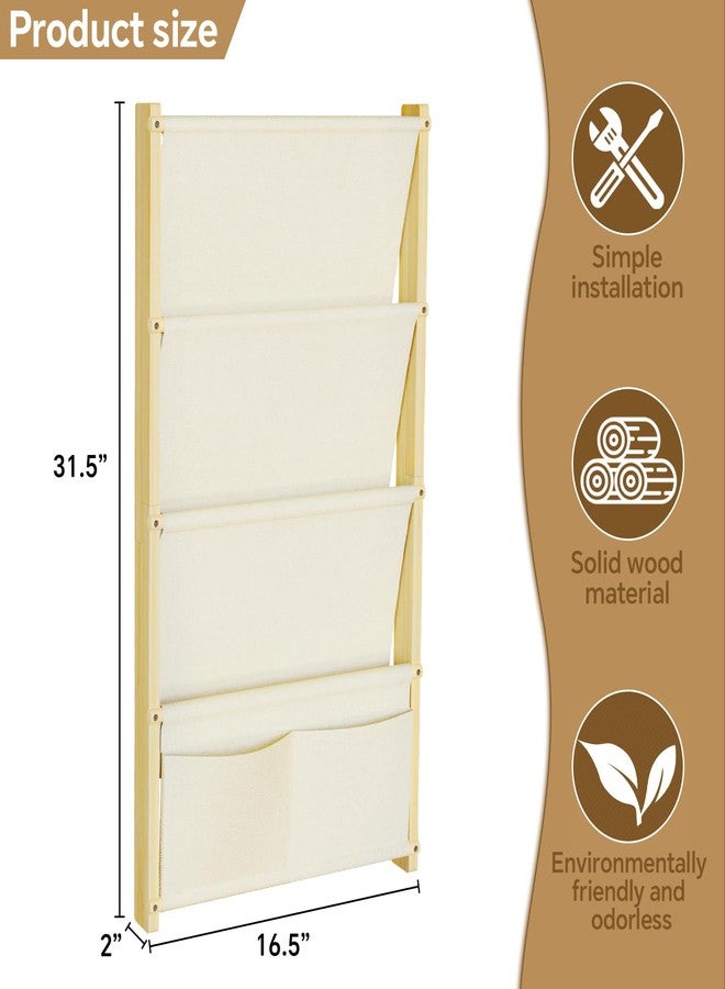 BPMFDTNL Wood 4-Tier Wall Mounted Kids Bookshelf – Floating Book Shelf For Kids Rooms,Nursery & Classroom, Hanging Bookcase Organizer For Books, Toddler Book Shelf, Montessori Bookshelf, Nursery Shelves - Image 2