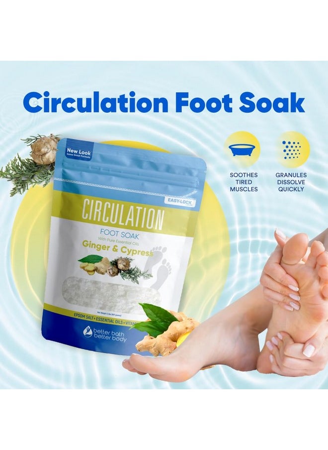 Better Bath Better Body Circulation Foot Soak (2 Lbs) Epsom Salt With Natural Ginger, Cypress, Eucalyptus, And Lavender Essential Oils Plus Vitamin C In Bpa Free Pouch With Easy Press-Lock Seal  - Image 4