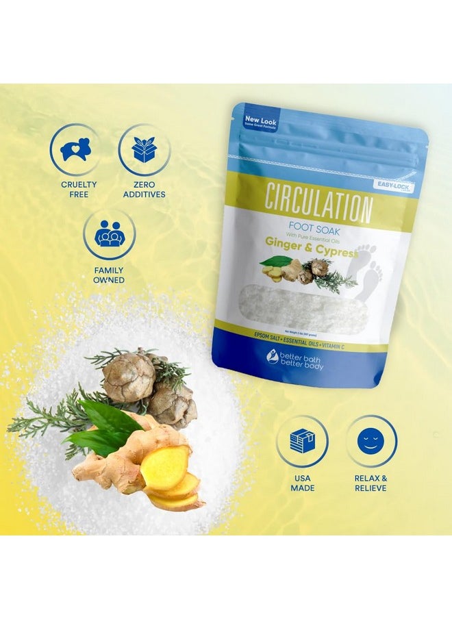 Better Bath Better Body Circulation Foot Soak (2 Lbs) Epsom Salt With Natural Ginger, Cypress, Eucalyptus, And Lavender Essential Oils Plus Vitamin C In Bpa Free Pouch With Easy Press-Lock Seal  - Image 2