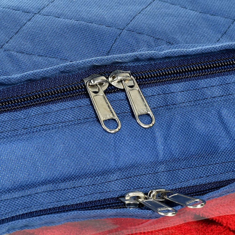 Kuber Industries Underbed Clothes Blankets Storage Bag with Zipper Tranasparent Window 66 Litre Navy BlueHS_38_LUGGAGE21294 - Image 5