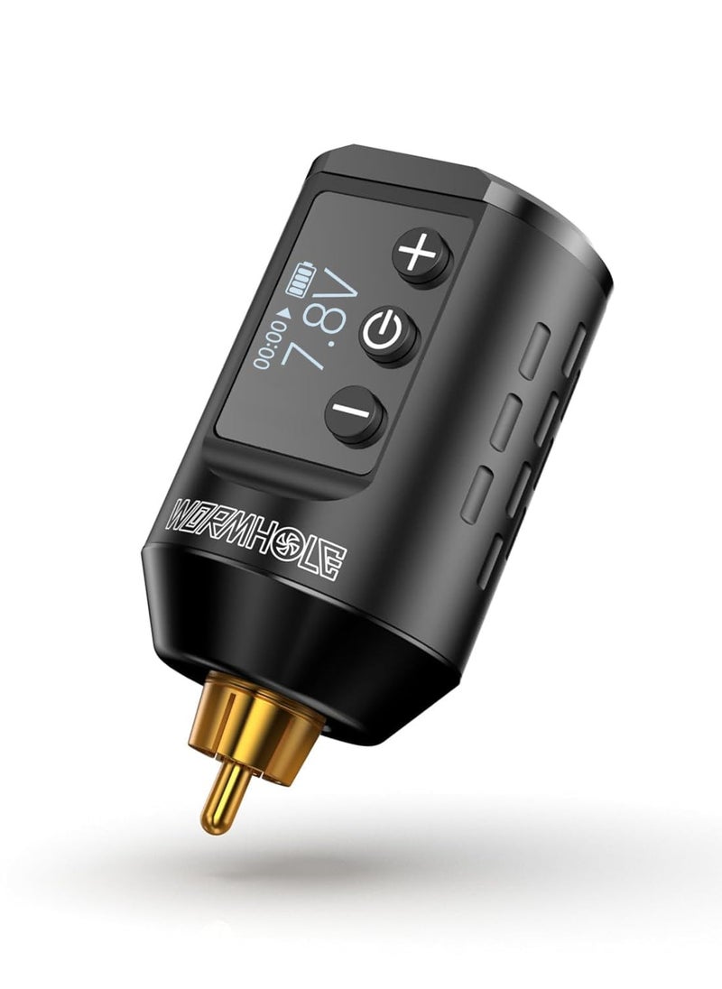 Wormhole Tattoo - Wireless Tattoo Battery Pack, Rechargeable Cordless Tattoo Power Supply Portable RCA Lithium Battery Pack 1500mAh Capacity with LED Digital Display for Tattoo Pen Rotary Tattoo Machine WB11-A - Image 1