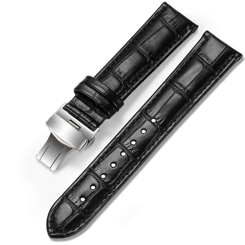 Istrap حزام ساعة جلد iStrap - نمط مطبوع بقماش تمساح جلد العجل - حزام بديل مع مشبك نشر من الفولاذ المقاوم للصدأ مع أزرار دفع - سوار للرجال والنساء - 18mm 19mm 20mm 21mm 22mm 24mm - Image 1
