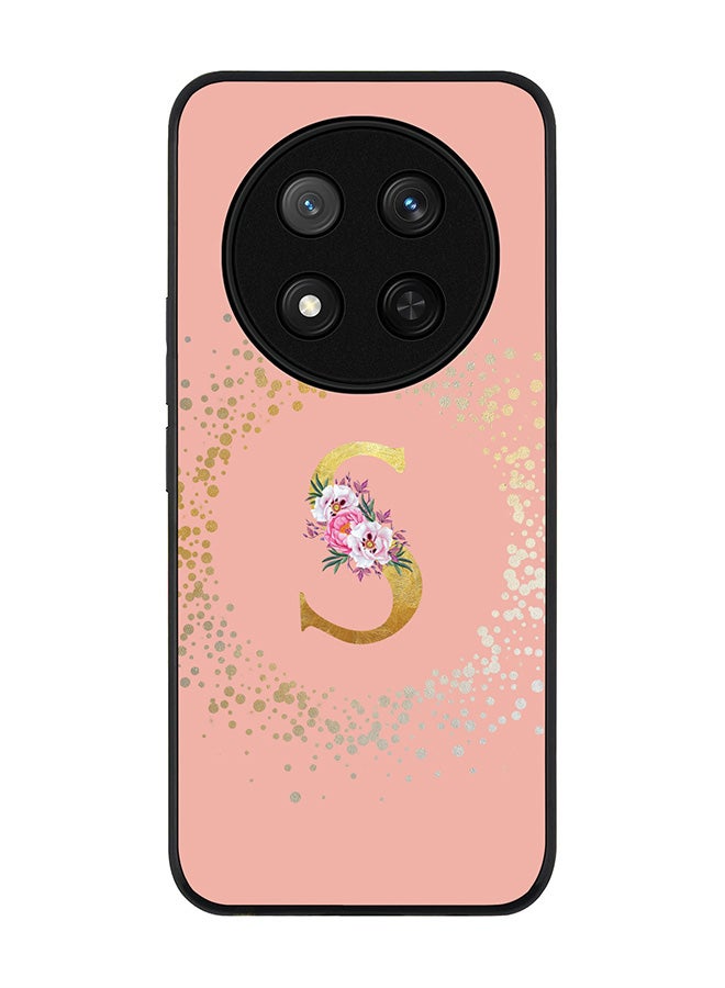 Stylizedd For Honor X9c / Honor Magic7 Lite 5G Case,Slim fit Camera Protection, Shockproof Thin Phone cover  - Custom Monogram Floral - S  (Rose Pink ) - Image 1