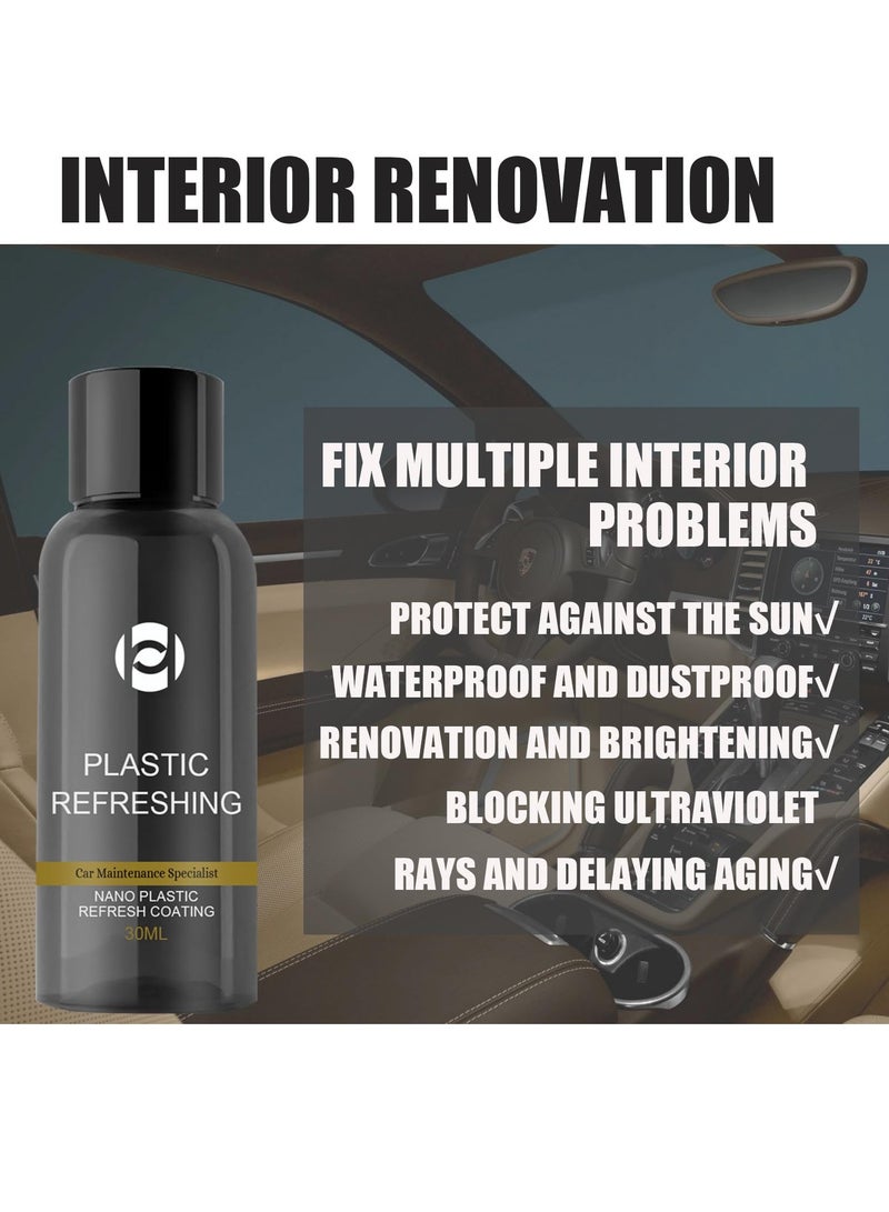 Excefore Plastic Refreshing, 2Pcs Plastic Revitalizing Coating Agent, Nano Plastic Refreshing Coating, for Car Automotive Interior Cleaning Agent New Car Restorer Cream Quick Restorer (50ml) - Image 5