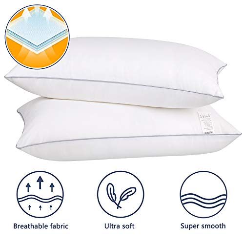 Hi Moon HIMOON Bed Pillows for Sleeping 2 Pack,Standard Size Cooling Pillows Set of 2,Top-end Microfiber Cover for Side Stomach Back Sleepers - Image 2