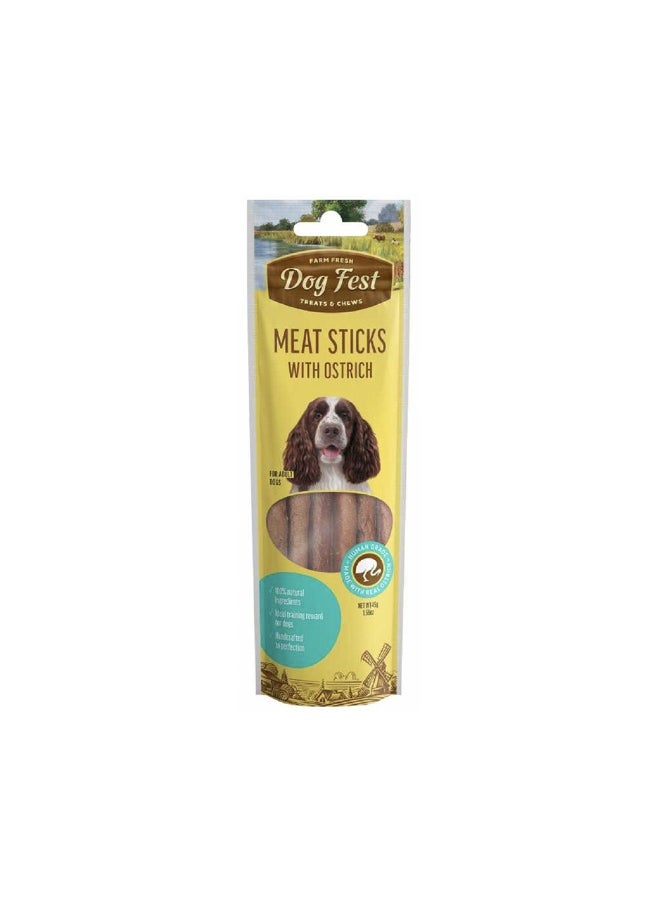Dog Fest Dog Fest Meat Sticks with Ostrich Dog Treats - 45g 