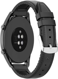 Generic Leather Watch Band with Silicone 20mm Compatible with Huawei Honor Watch ES Soft Leather Watch Band for Men Women - Black 