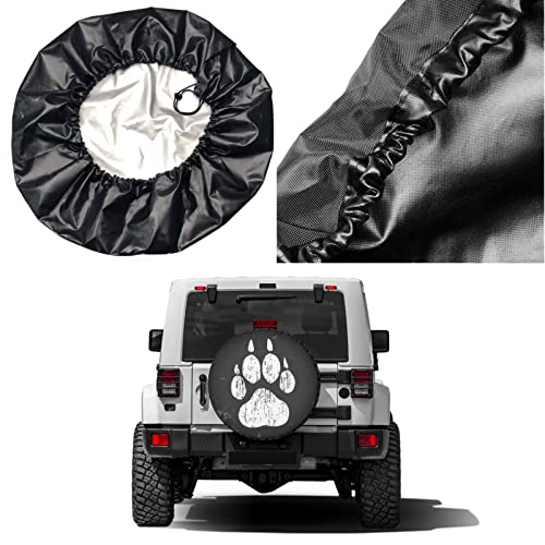 Delerain Dog Paw Print Spare Tire Covers Waterproof Dust-Proof Spare Wheel Cover Universal Fit for, Trailer, RV, SUV, Truck and Many Vehicle (17 Inch for Diameter 31"-33") - Image 5