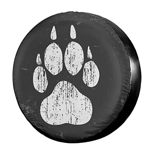Delerain Dog Paw Print Spare Tire Covers Waterproof Dust-Proof Spare Wheel Cover Universal Fit for, Trailer, RV, SUV, Truck and Many Vehicle (17 Inch for Diameter 31"-33") - Image 1