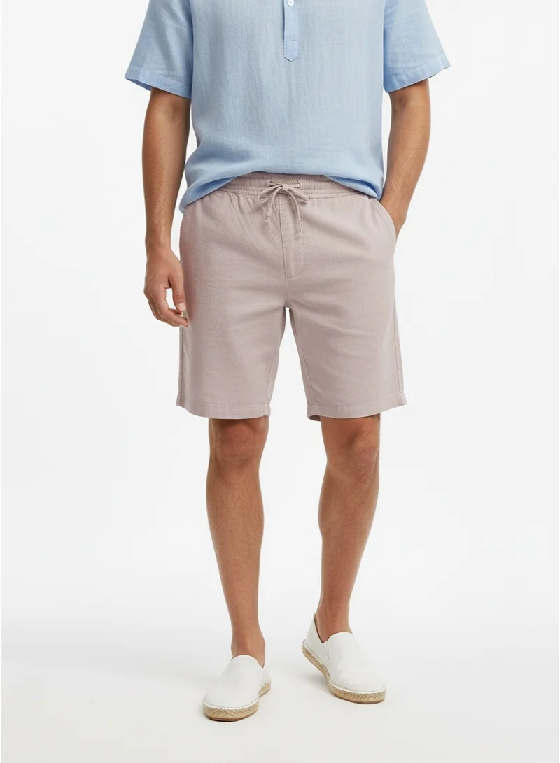French Connection Drawstring Linen Shorts