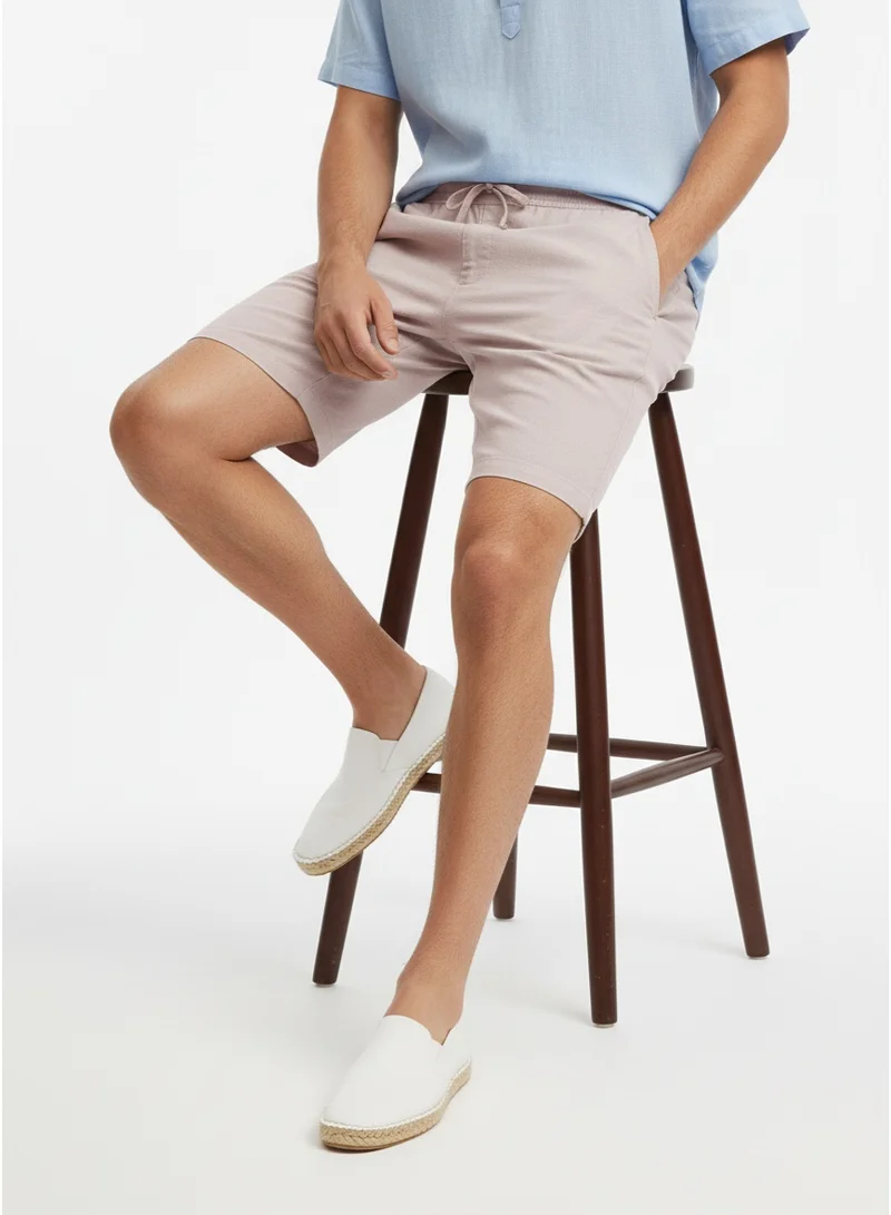 فرنش كونكشن Drawstring Linen Shorts