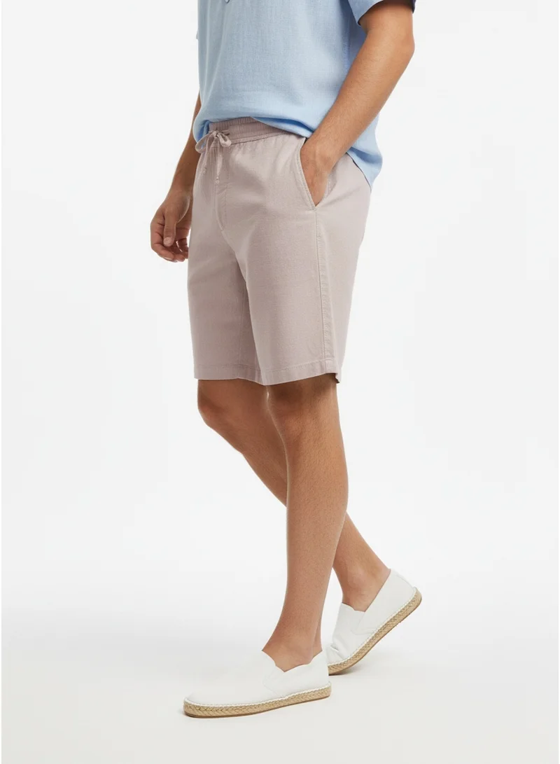 فرنش كونكشن Drawstring Linen Shorts