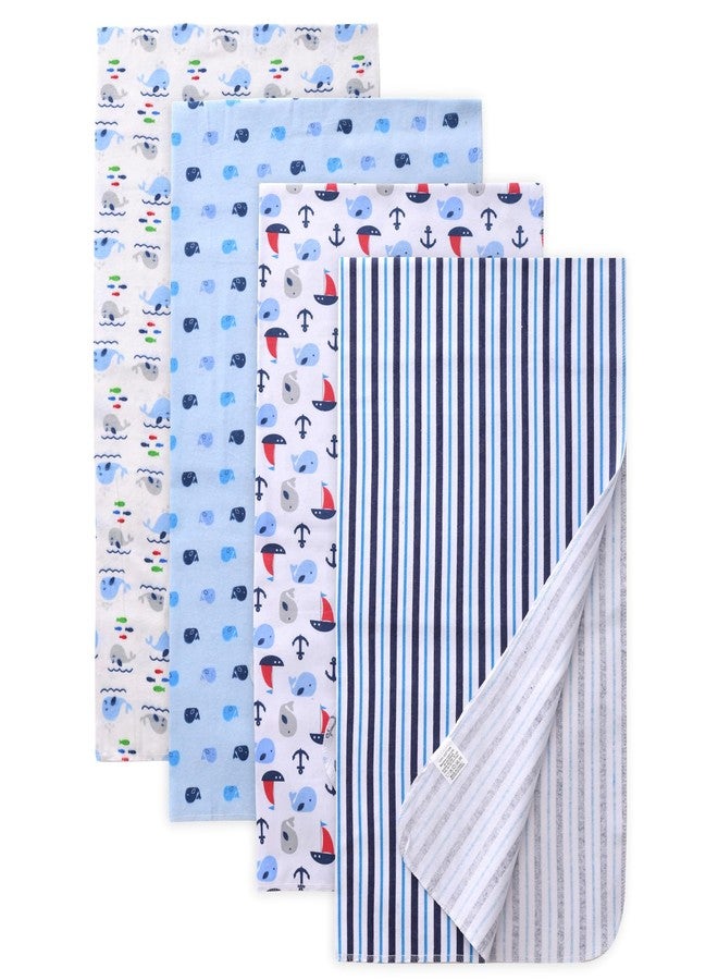 Gina Era Cotton Flannel Receiving Blankets Baby 4 Pcs, Baby Swaddle Blankets, Baby Flannel Blanket 30 X 40 Inch for Boy Girl (STYLE-21)