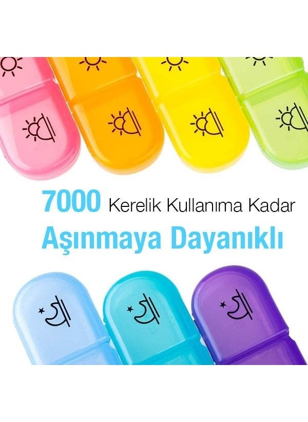 Coofbe Weekly Medicine Storage Box 21 Eyes Lockable Lid Pill Medicine Vitamin Storage Box Container  - Image 4