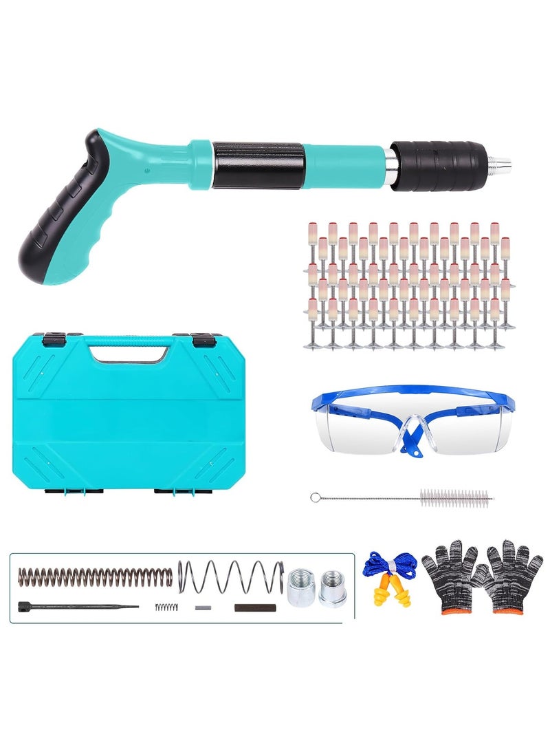 Generic Concrete Nail Gun with 20 Nails, 5 Speed Adjustable Manual Steel Nail Gun Tool, Wall Mounting Power Tool, Portable Concrete Nail Gun  - Image 1
