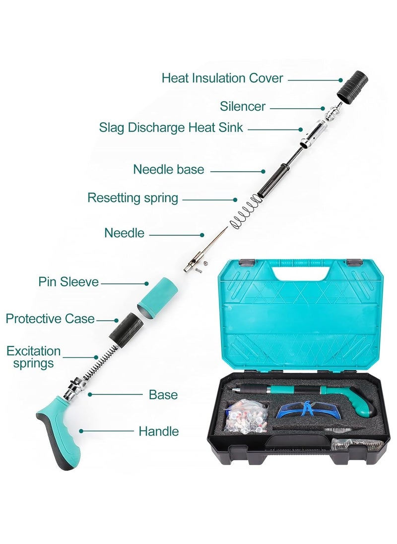 Generic Concrete Nail Gun with 20 Nails, 5 Speed Adjustable Manual Steel Nail Gun Tool, Wall Mounting Power Tool, Portable Concrete Nail Gun  - Image 2