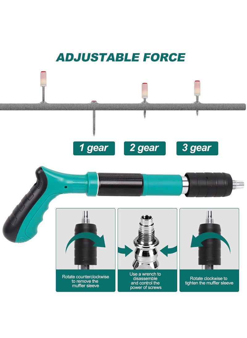 Generic Concrete Nail Gun with 20 Nails, 5 Speed Adjustable Manual Steel Nail Gun Tool, Wall Mounting Power Tool, Portable Concrete Nail Gun  - Image 4