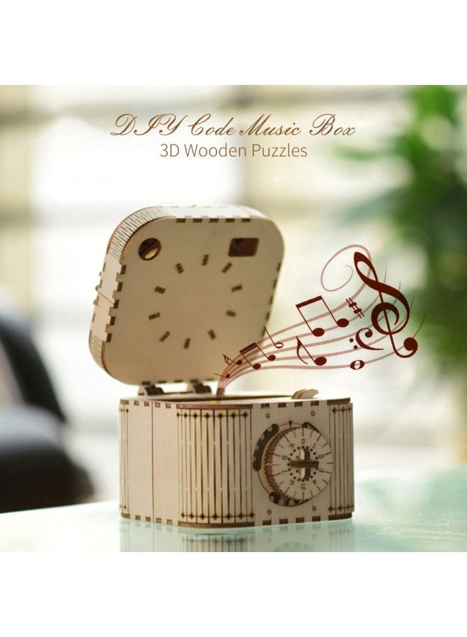 Wooden Music Box 3D Puzzle 10x12x10cm - Image 5