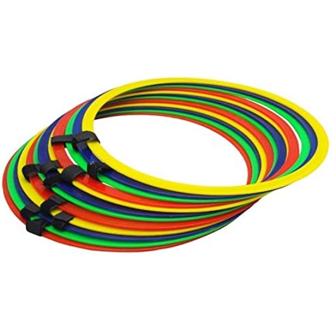 GISCO Plastic Agility Speed 18" Ring Ladder Set - Agility Footwork Training And Speed Hurdles Ladder Fitness Equipment, Sports, Workout Home Gym, For Kids And Adults | Set Of 12 Rings | Multicolour - Image 1