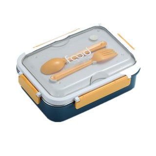 WOX MOX Stainless Steel 3 Compartment Insulated Lunch Box with Plastic Spoon ForkRemovable Inner PlateTiffin Box for AdultsKidsOfficeSchool MultiColor Pack of 1 - pzsku/ZEC4CCD59F06701397B3EZ/45/1748264722/af360707-c942-437a-b325-852e21c81967