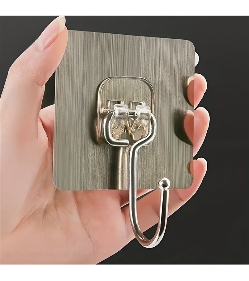 5 Pcs Large Wall Mounted Hooks Adhesive Strong Punch Free for Bathroom Kitchen - Image 2