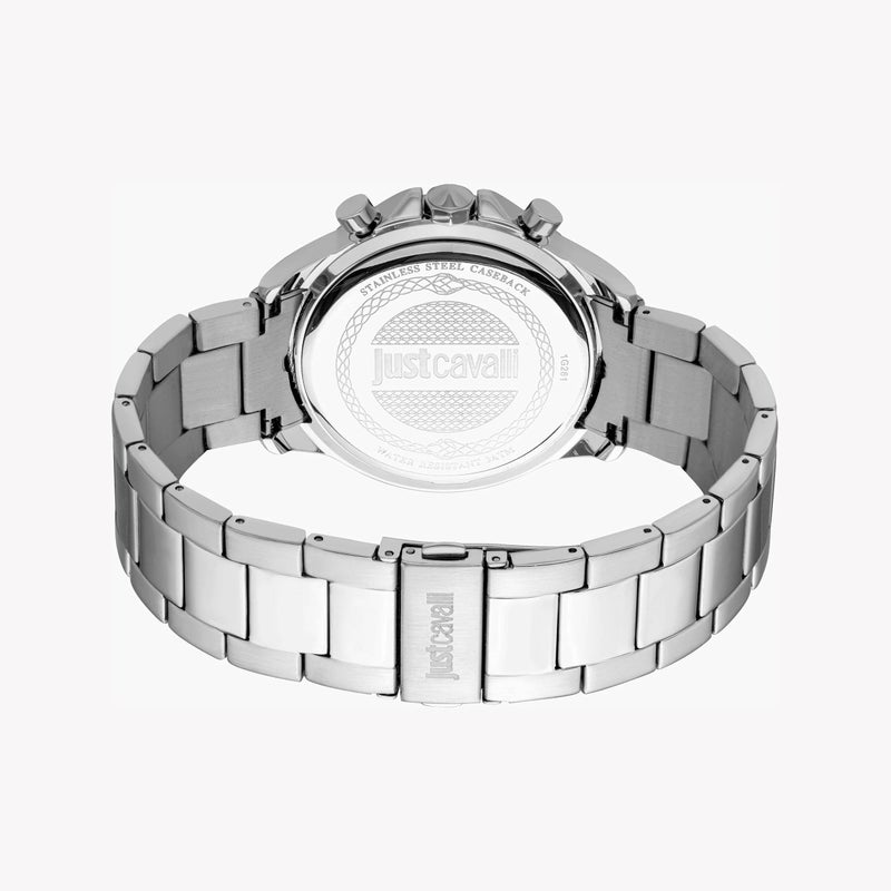 جاست كافالي جاست كافاللي ALLURE - ساعة رجال أنيقة مصنوعة من الفولاذ الفضي مع واجهة زرقاء - Image 3