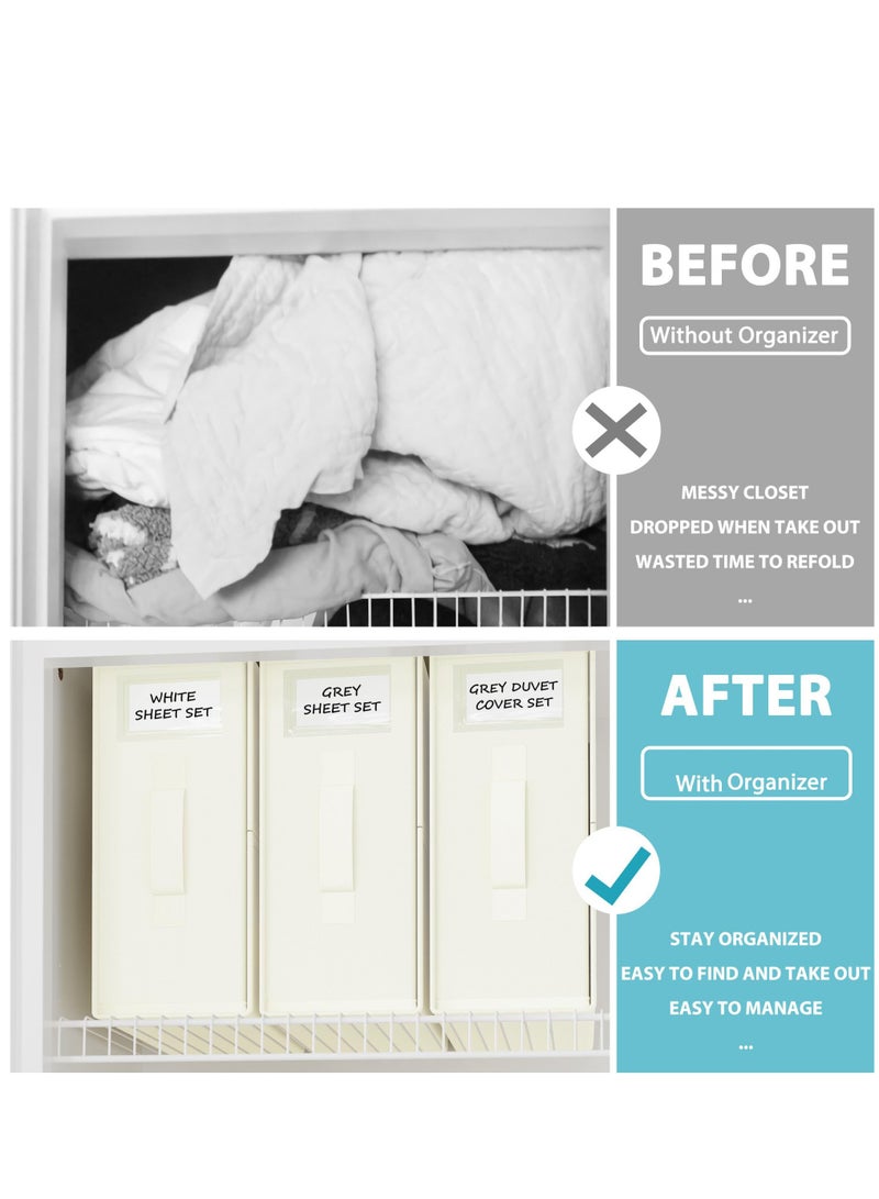 Arabest Foldable Bed Sheet Set Organizer 6 Pack, Storage Box for Duvet Cover Set, Linen Closet Organizer for Bedding Clothes Blankets, Beige  - Image 2