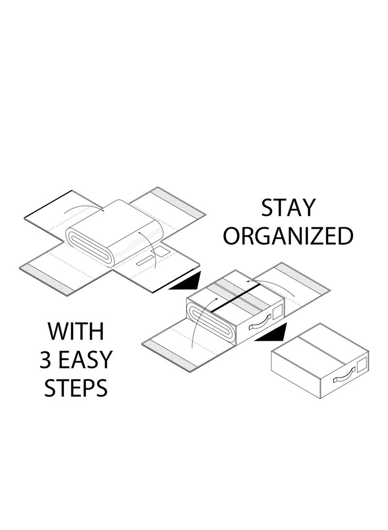Arabest Foldable Bed Sheet Set Organizer 6 Pack, Storage Box for Duvet Cover Set, Linen Closet Organizer for Bedding Clothes Blankets, Beige  - Image 5