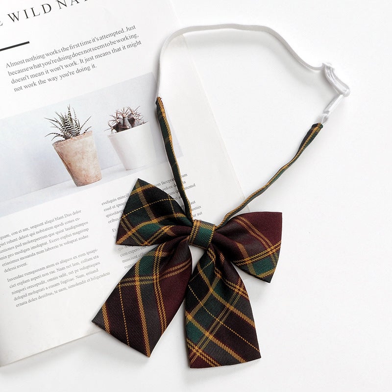 Japanese Style JK Bow Tie Womens College Style Shirt Decoration Mariners Suit Collar Flower Graduation Photo Bachelors Suit Bow wine red D3430 Hawthorn