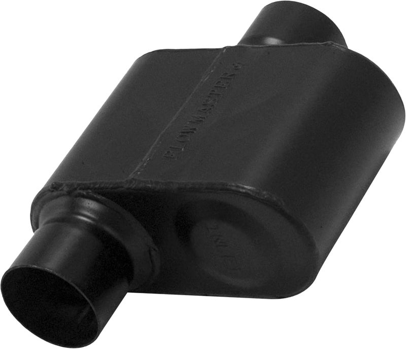 FLOWMASTER Super 10 Series Chambered Muffler – 3.00” Offset In / 3.00” Center Out – Race-Inspired Sound – 409 Stainless Steel – Ideal for Muscle Cars, LS Swaps, Drag Cars & Off-Road Build (843016) - Image 1