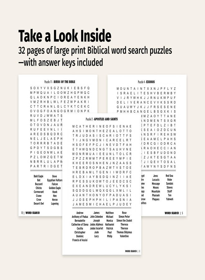 ZOCO - Large Print Bible Word Search Puzzle Books - 25 Pack - Easy-to-Read Christian Word Find - Bulk Activity Books for Seniors, Nursing Homes, Church Groups - Image 3