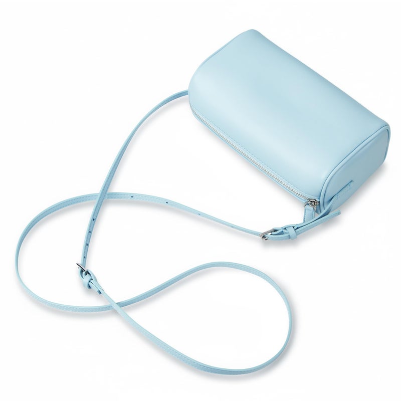 Party Hobo Crossbody Bags For Women,Vegan Leather Barrel Bag For Ladies,Designer Mini Pruse With Adjustable Strap,Baby Blue - Image 4