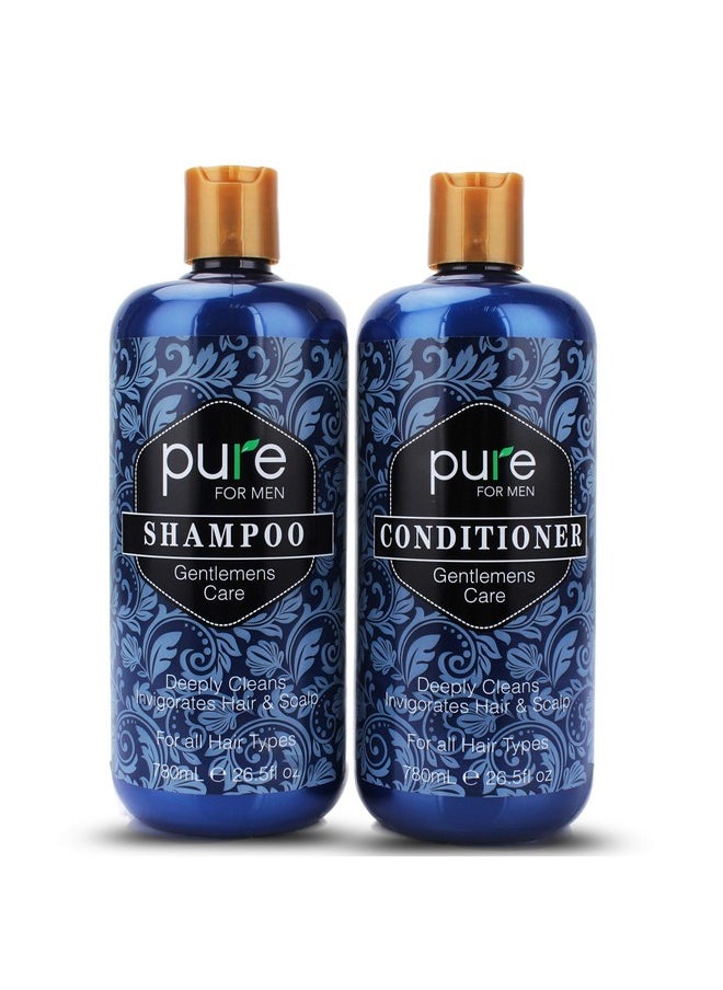 Rachelle Parker Natural Mens Shampoo And Conditioner Set For Men Daily Hair Care. 1 Pure Shampoo Conditioner For Men For Deep Cleansing Itchy Scalp Care Strengthen And Invigorate Hair & Scalp.  - Image 2
