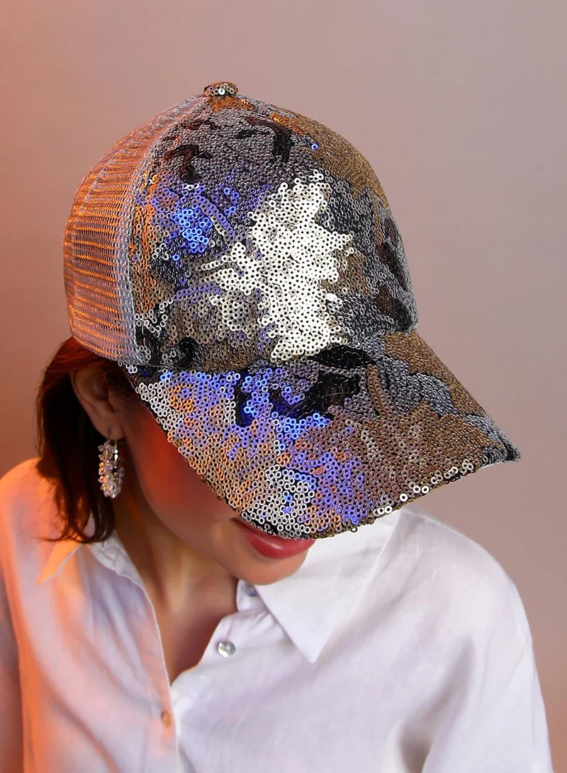 Haute Sauce Abstract Sequin Baseball Cap