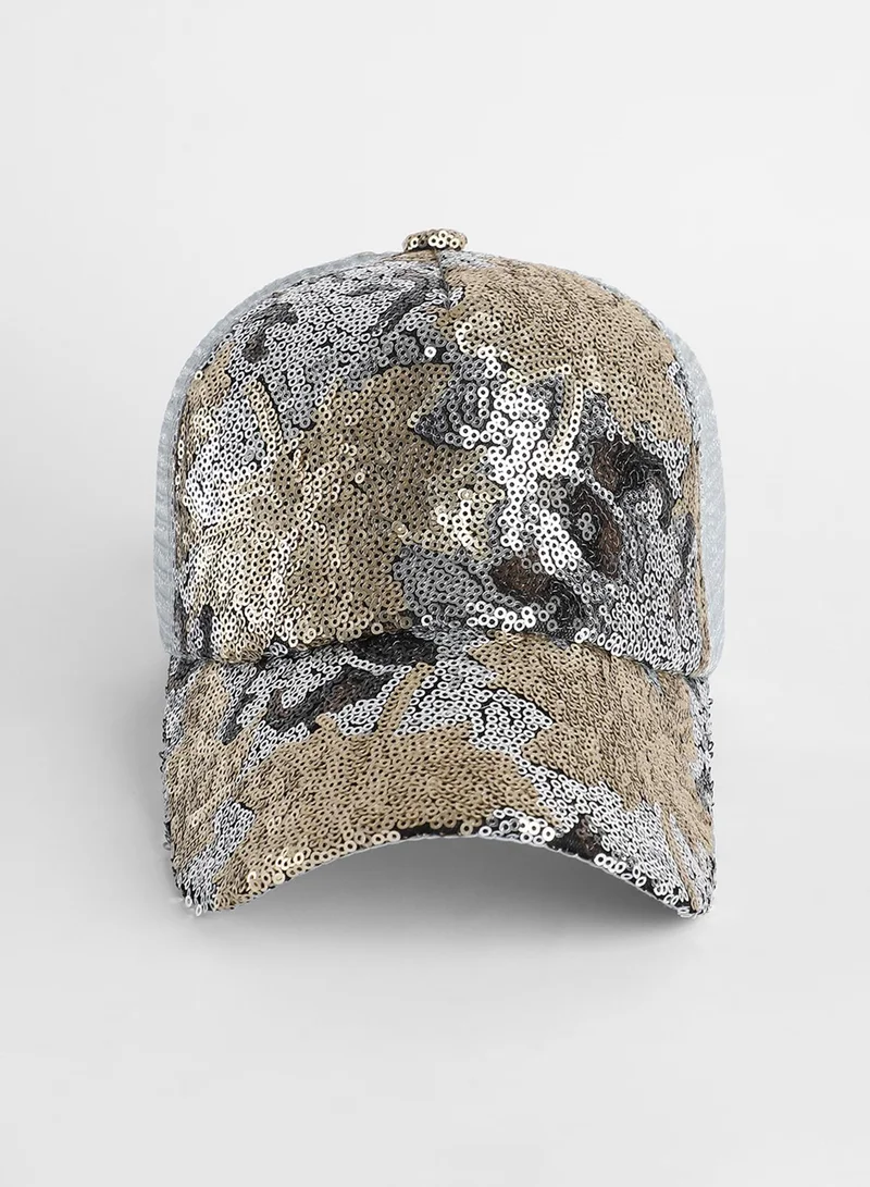 Haute Sauce Abstract Sequin Baseball Cap