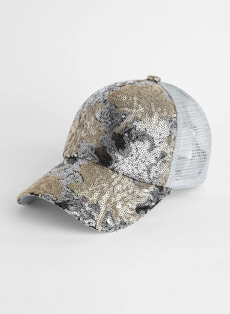 Haute Sauce Abstract Sequin Baseball Cap