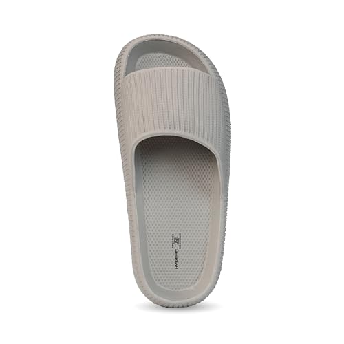Hygear Men's GE-1004 Milky Grey Stylish & Comfortable Daily Use Slider/Slipper Size-8 - Image 3